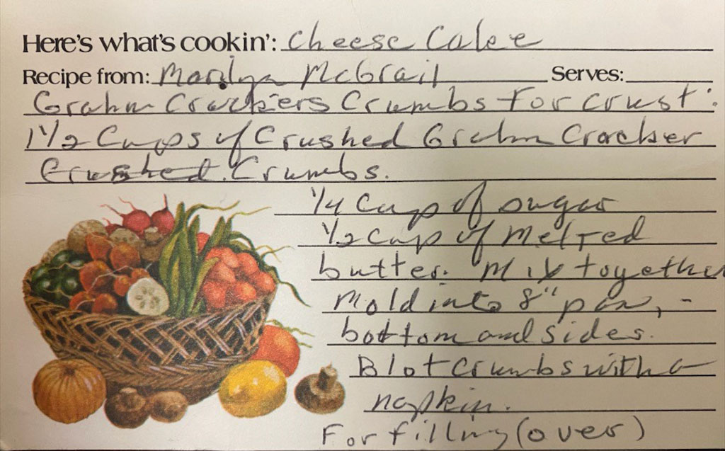 Handwritten - Cheesecake recipe